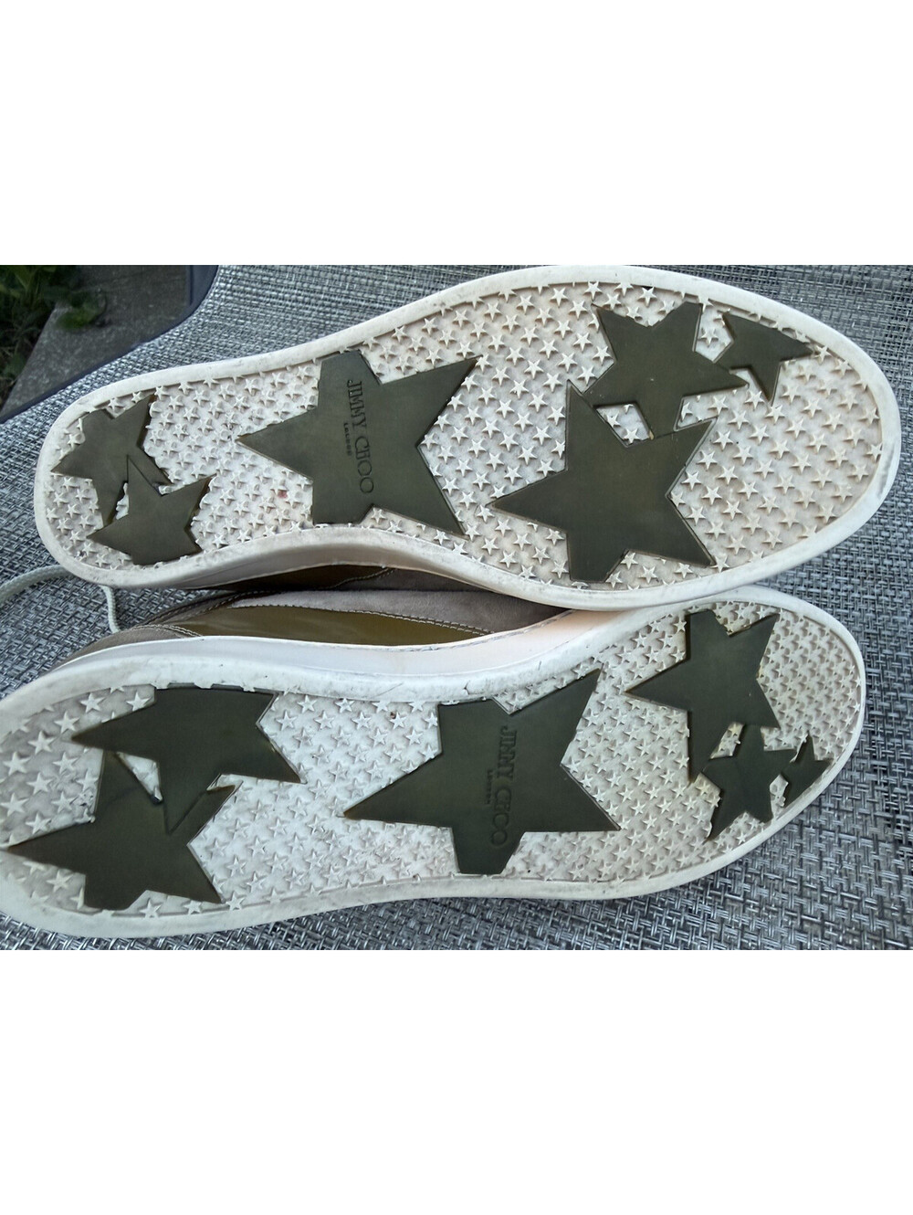 Jimmy Choo Tokyo High Top Suede Patent Leather Sneaker Women's Sz 37.5 /US 7.5-8 - Picture 9 of 16